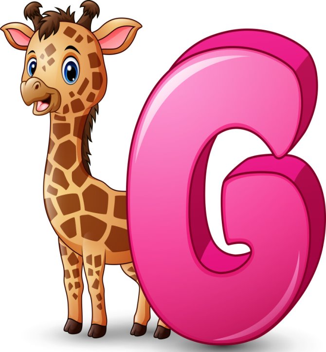 Letter g is for giraffe cartoon alphabet Vector Image